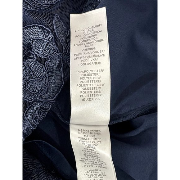 ADRIANNA PAPELL Women's Embroidered Mini Blue Dress SIZE: 4 - Picture 4 of 8